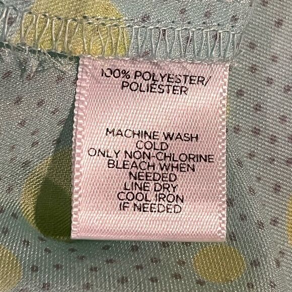 Loft green/yellow polka dot peasant blouse - M - 🙂3/$15 - Picture 7 of 8